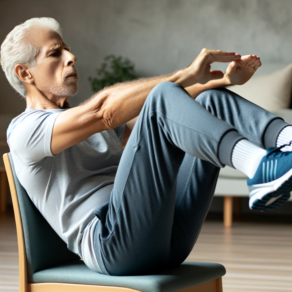 Seated Bicycle Crunches