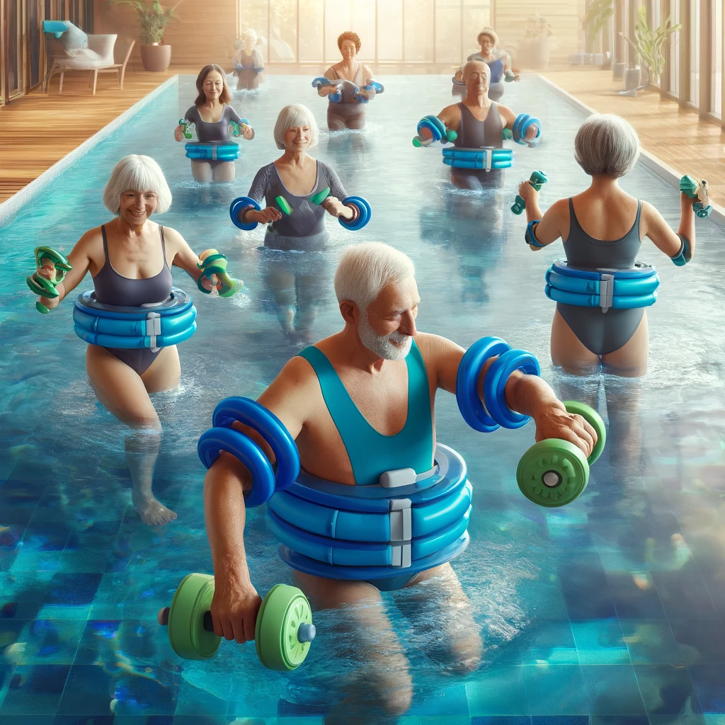 Aquatic Exercise Equipment (Water Dumbbells, Aqua Jogging Belts)