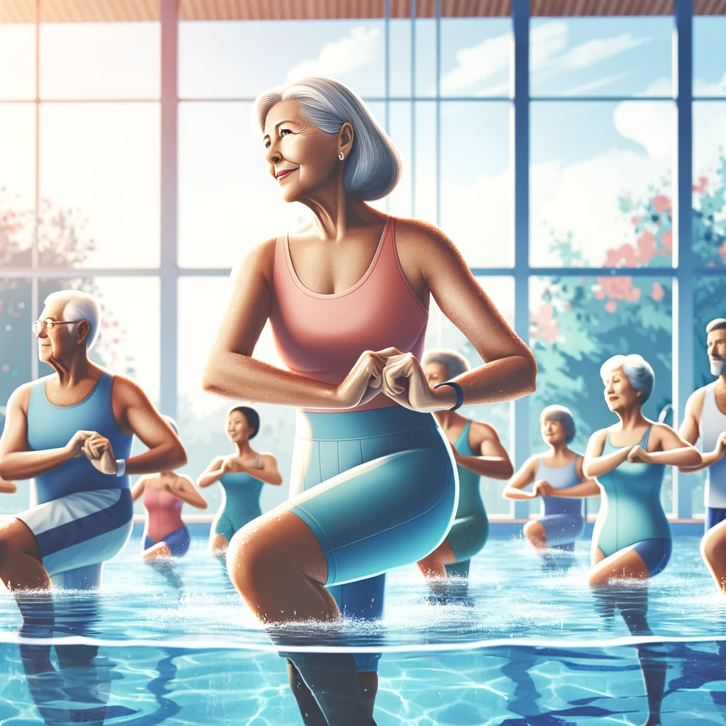 Water aerobics, also known as aquatic fitness, is a type of resistance training that takes place in the water, typically in a swimming pool. 