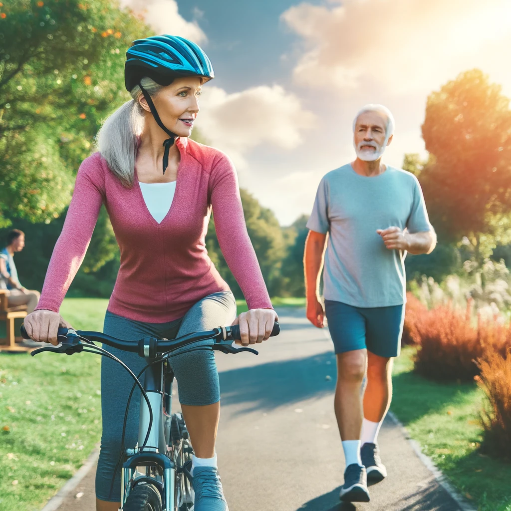 Regular aerobic activities like walking, cycling, or swimming improve heart health and aid in weight management, which can be a struggle due to the hormonal changes in menopause. 
