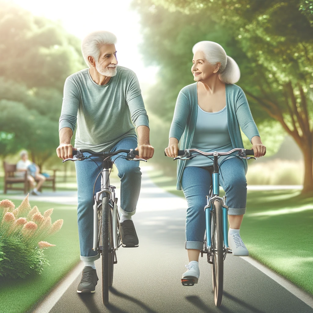 Cycling is an excellent exercise for enhancing cardiovascular health and cognitive function, suitable for seniors looking for a low-impact but effective workout.