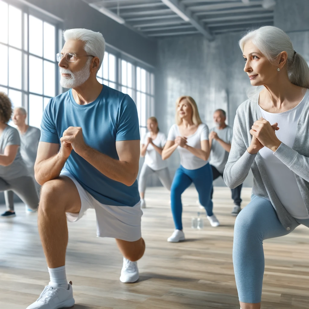 Group exercise classes provide a comprehensive approach to senior fitness by combining physical activity with social interaction.